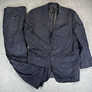 Ermenegildo Zegna Suit Blazer Pants Mens 44 36x27 Blue Wool 2 Piece Italy